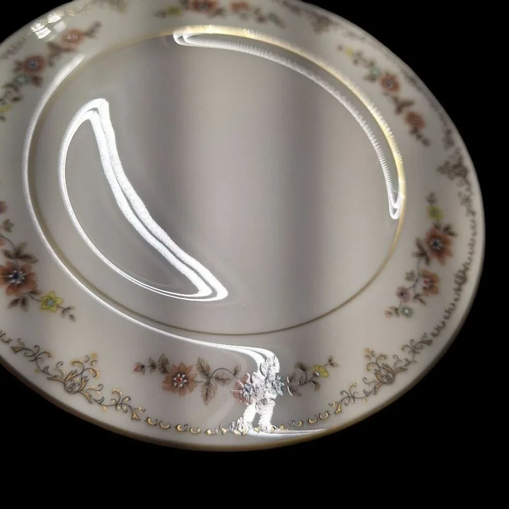 Gorham Long Meadow China Plate Small Bread Butter 6.5 Inch Gold Flowers USA‎